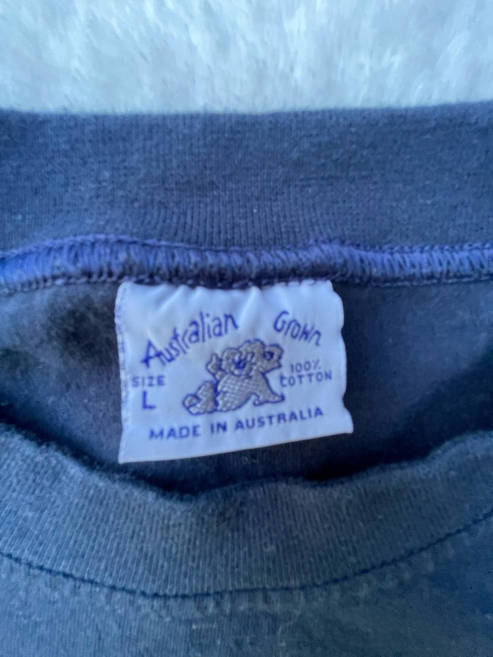 Vintage Men's Navy Australia Grown Flag Short Sleeve Tee - Picture 2 of 8